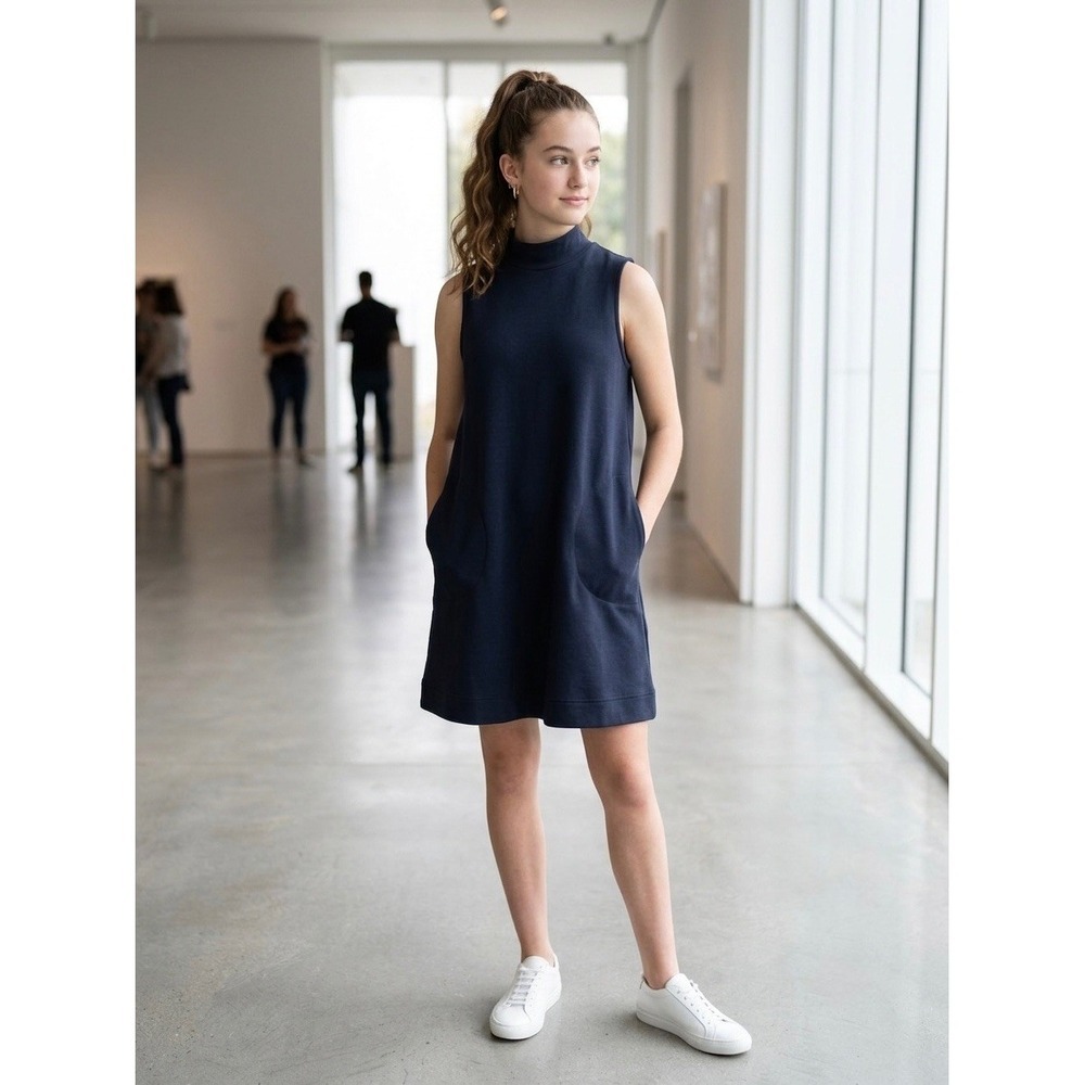 Spanx AirEssentials Sleeveless Mock Neck Dress Navy Blue 2X 2X/2T 50416R